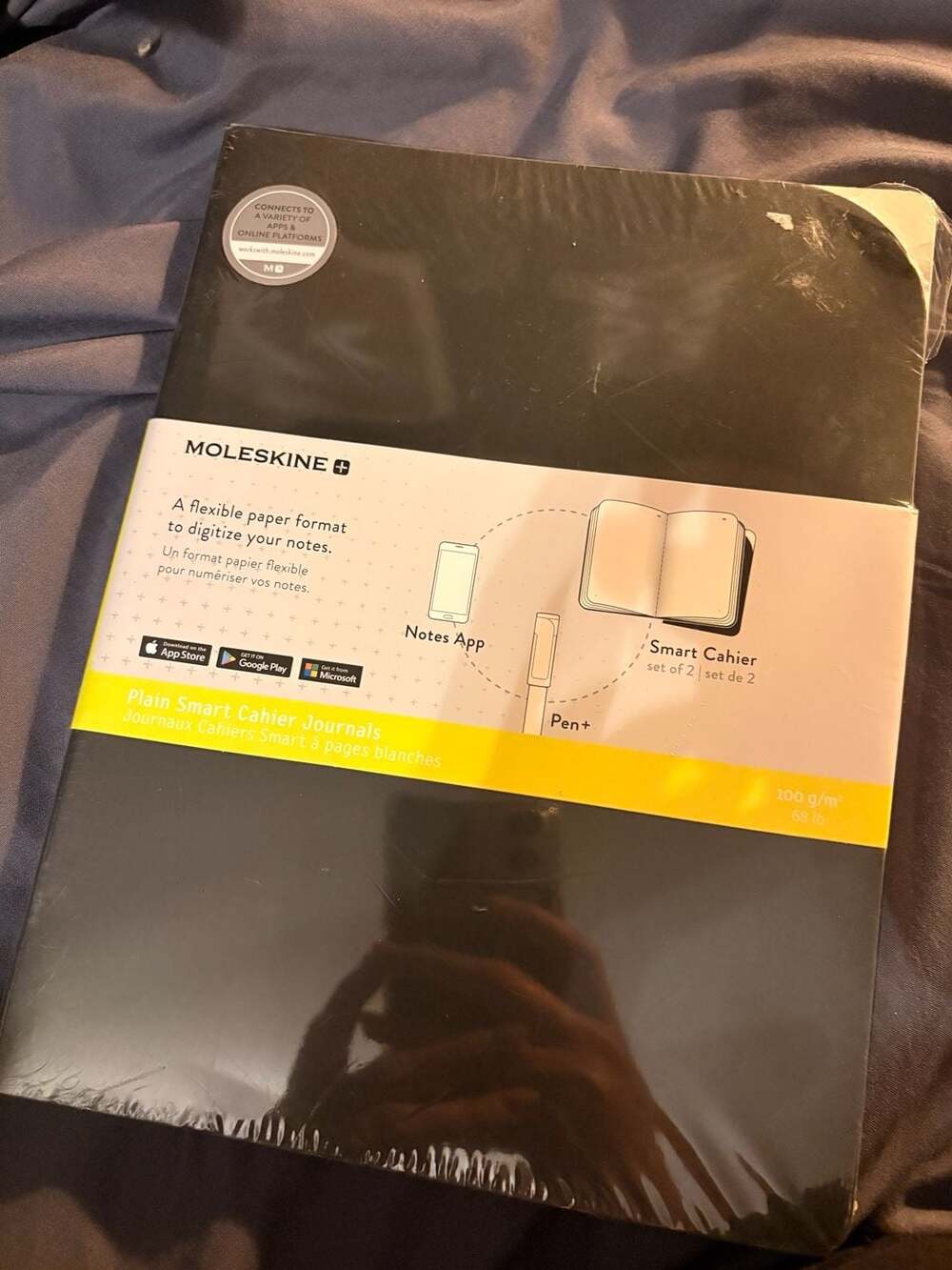 Moleskine Plain Smart Cahier Journals 7.5x9.75 Extra Large Black Set of 2